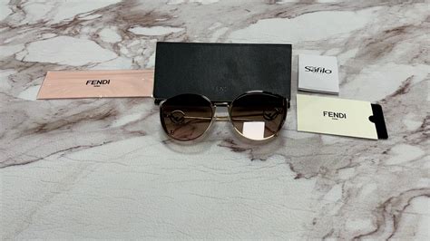 FENDI Butterfly Sunglasses FF0290S VH8M2 Gold/Brown 58mm 